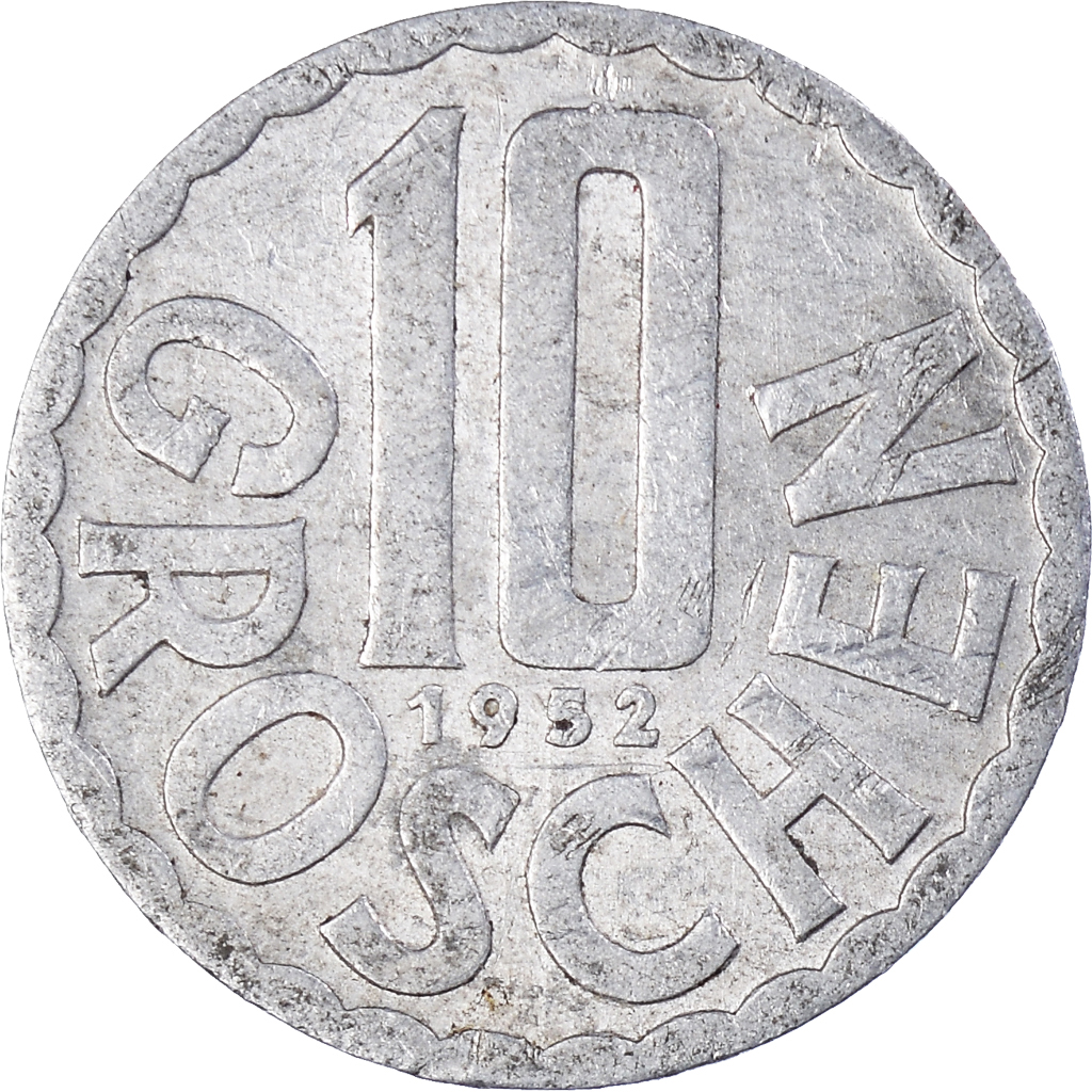 Moneda, Austria, 10 Groschen, 1952