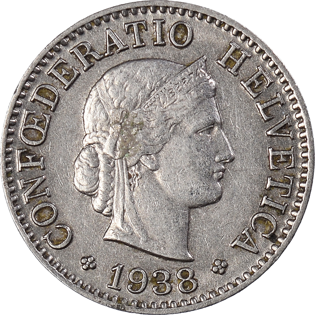 Moneda, Suiza, 5 Rappen, 1938