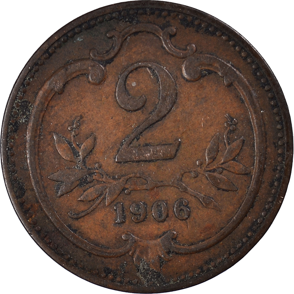 Moneda, Austria, 2 Heller, 1906