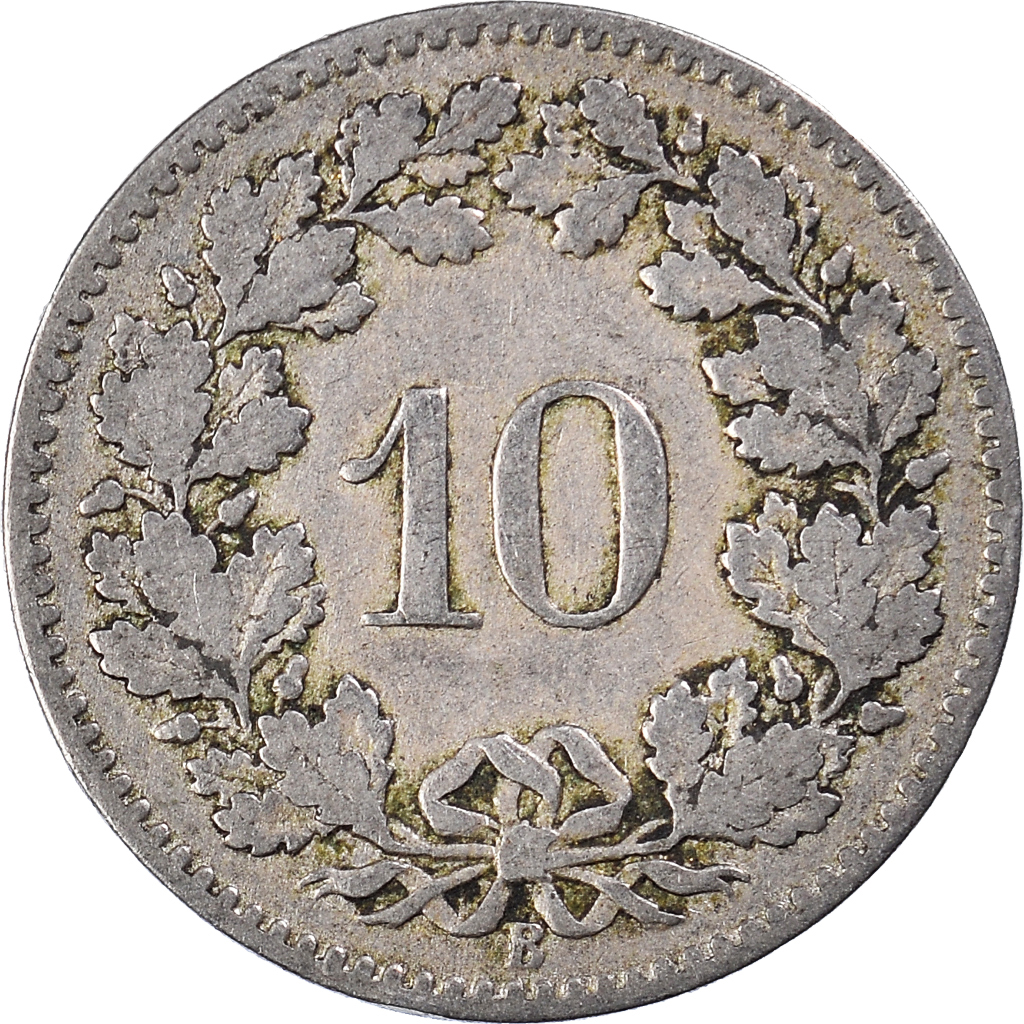 Moneda, Suiza, 10 Rappen, 1880