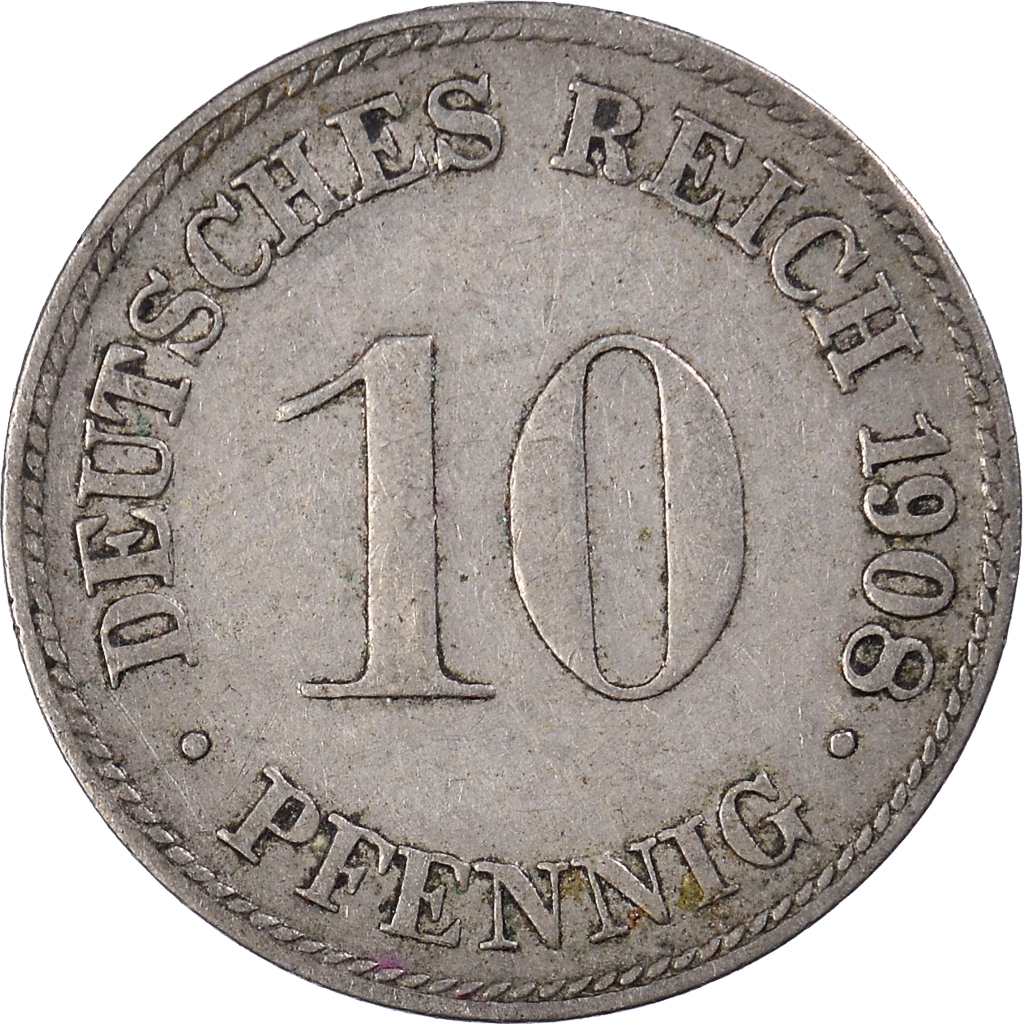 Coin, GERMANY - EMPIRE, 10 Pfennig, 1908