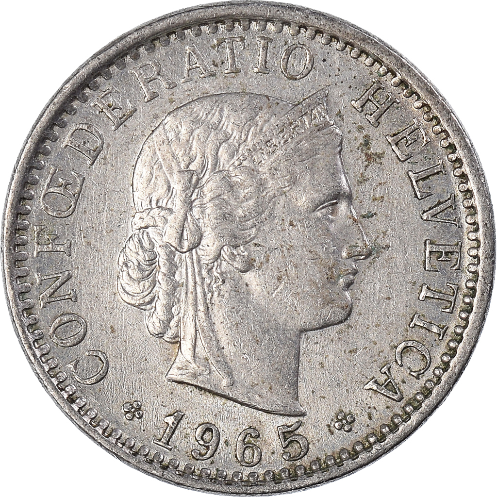 Moneda, Suiza, 20 Rappen, 1965