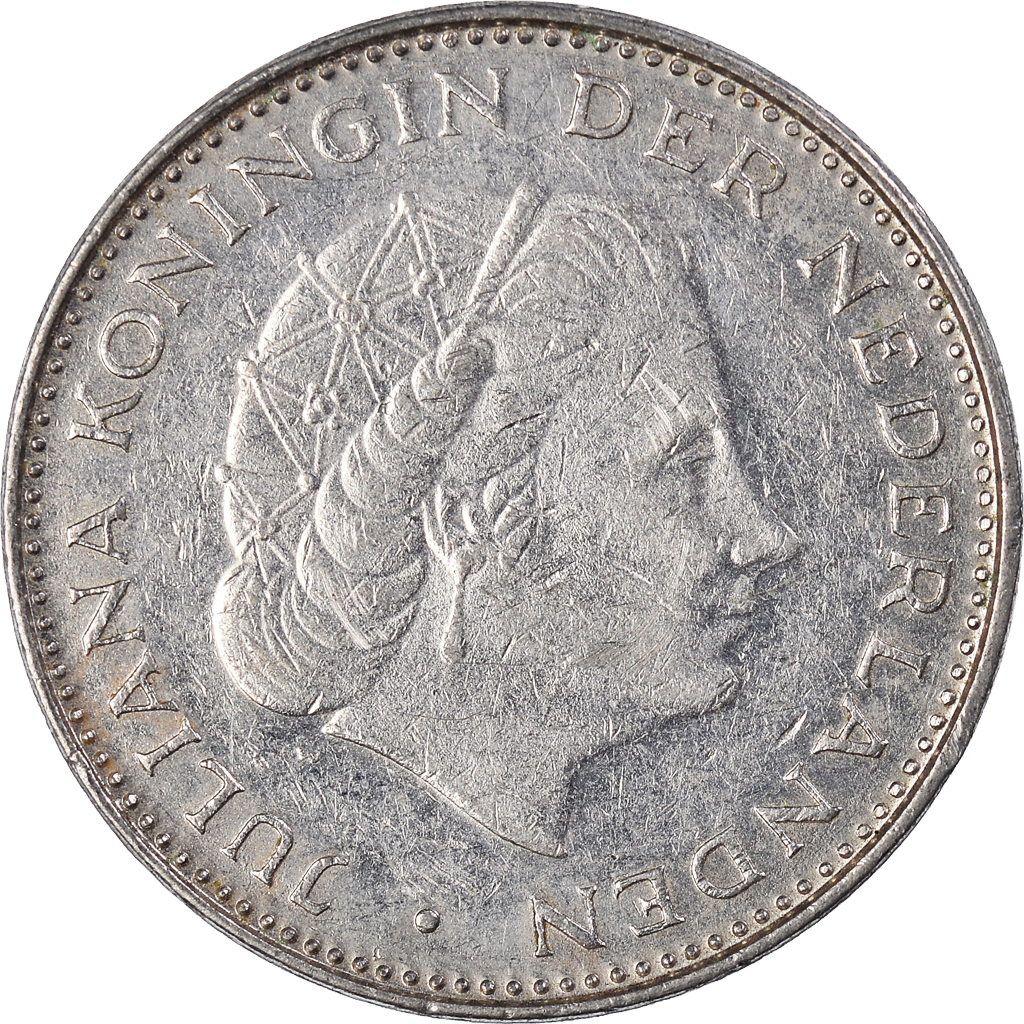 Moneda, Países Bajos, 2-1/2 Gulden, 1972