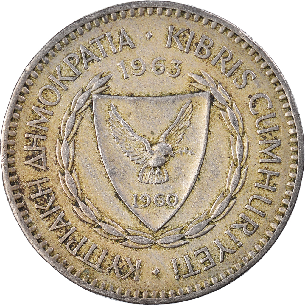 Moneda, Chipre, 100 Mils, 1963