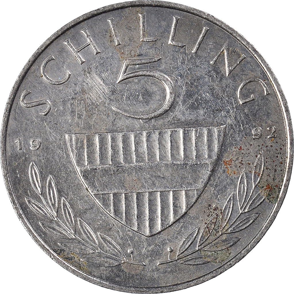 Moneda, Austria, 5 Schilling, 1992