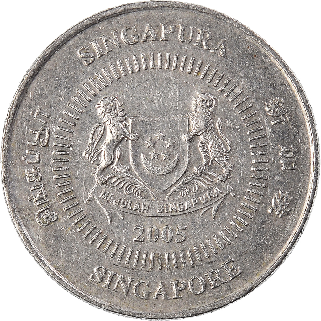 Moneda, Singapur, 10 Cents, 2005