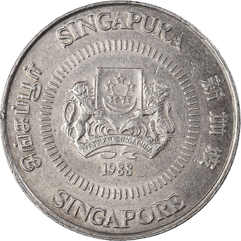 Moneda, Singapur, 50 Cents, 1988