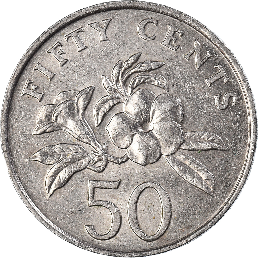 Moneda, Singapur, 50 Cents, 1988