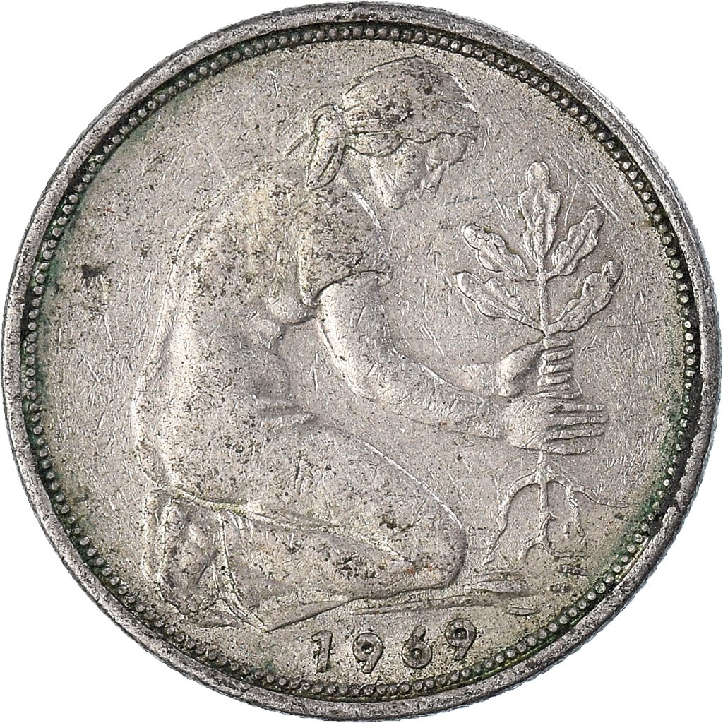 Coin, GERMANY - FEDERAL REPUBLIC, 50 Pfennig, 1969