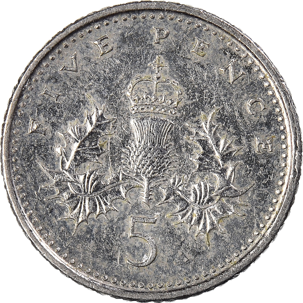 Moneda, Gran Bretaña, 5 Pence, 2002