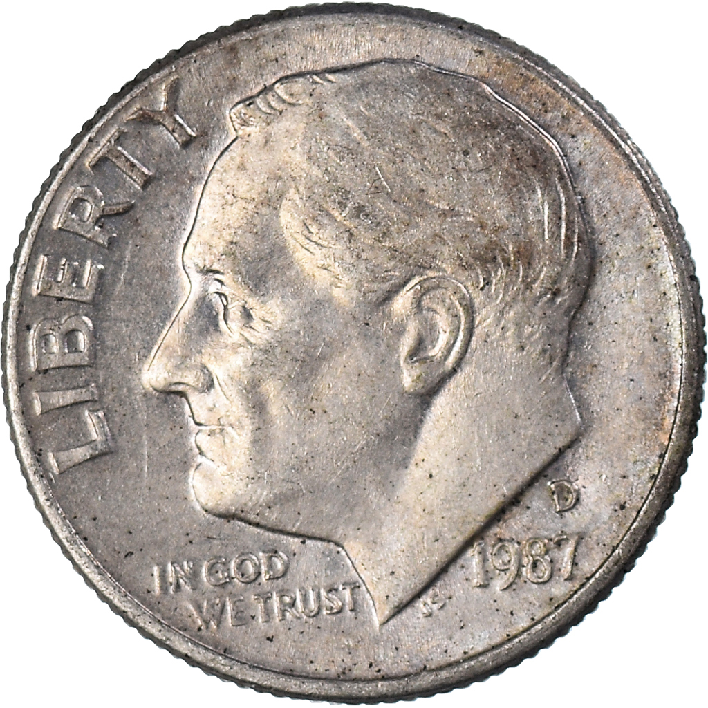 Moneda, Estados Unidos, Dime, 1987
