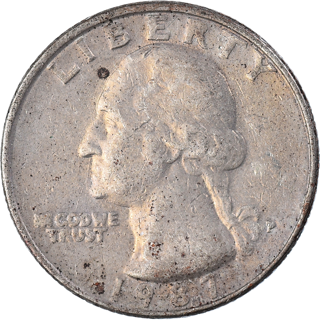 Moneda, Estados Unidos, Quarter, 1987