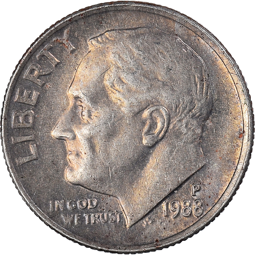 Moneda, Estados Unidos, Dime, 1988