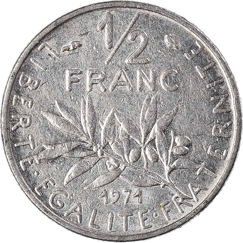 Moneda, Francia, 1/2 Franc, 1971