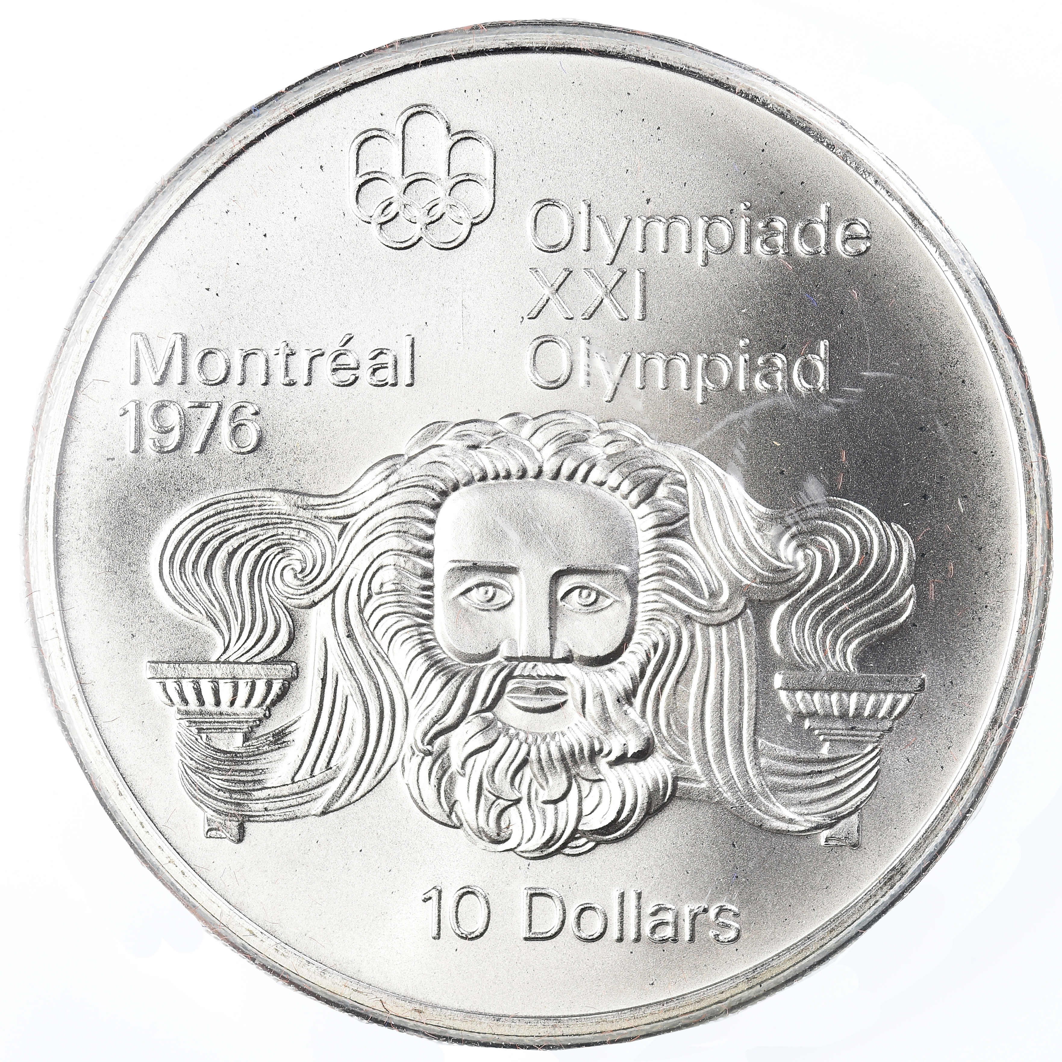 Coin, Canada, Elizabeth II, 1976 Olympics - Head of Zeus, 10