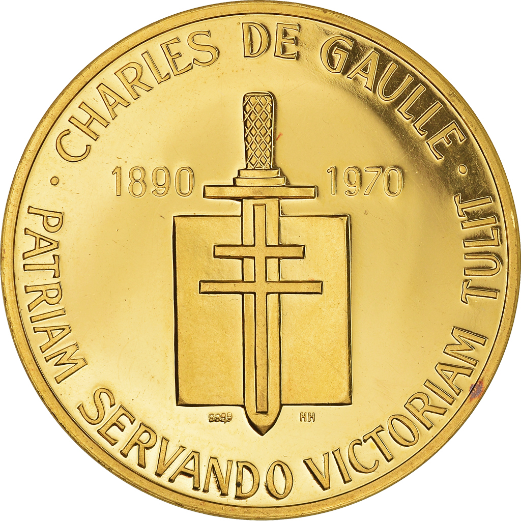 France, Medal, Charles de Gaulle 1890-1970, 1970, , Gold | Tokens