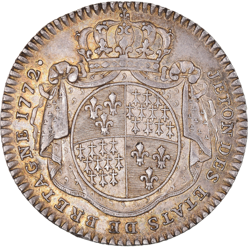 France, Token, Louis XV, États de Bretagne, États de Rennes, 1772, 