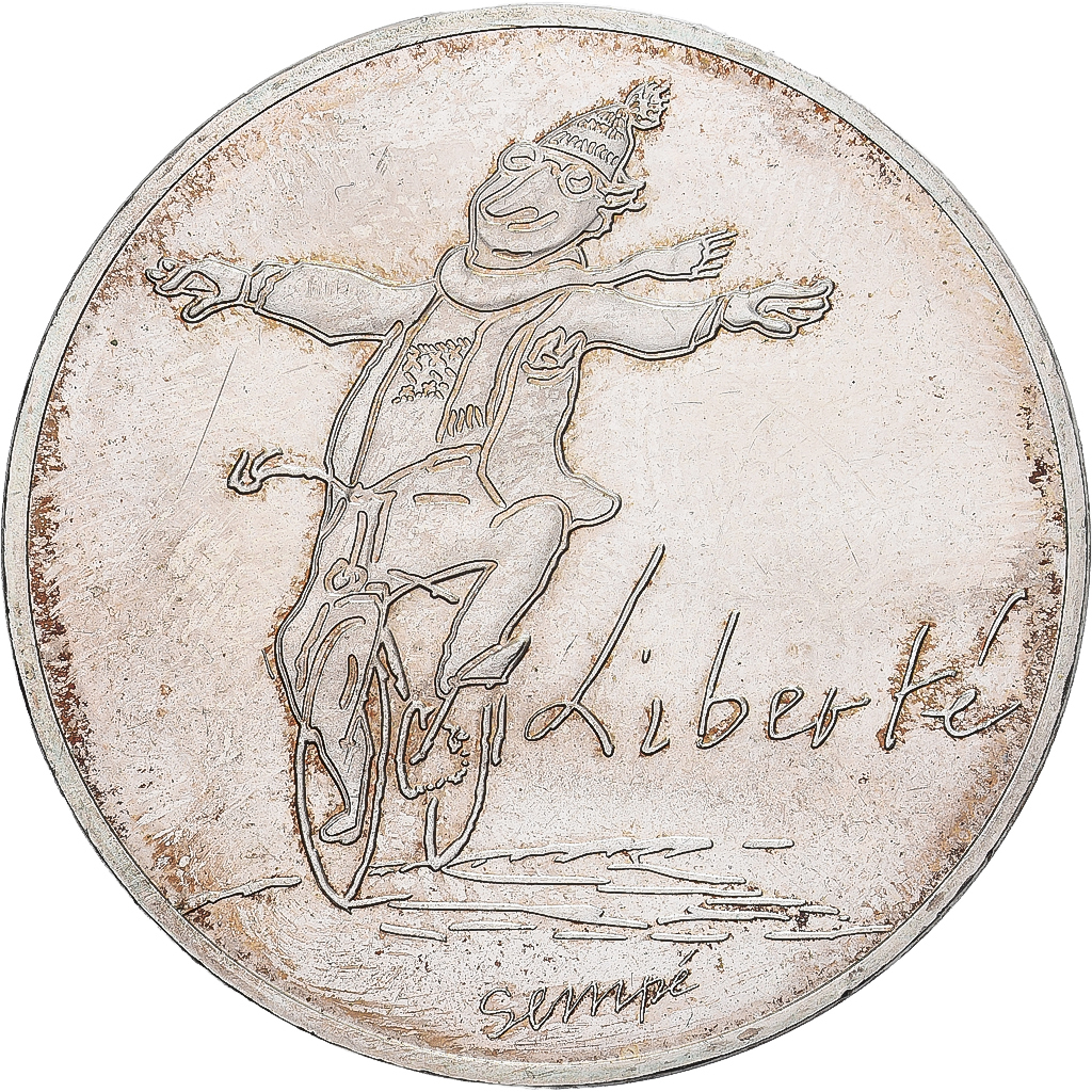 France, 10 Euro, Monnaie de Paris, Sempé - hiver - Liberté, 2014, Liberté