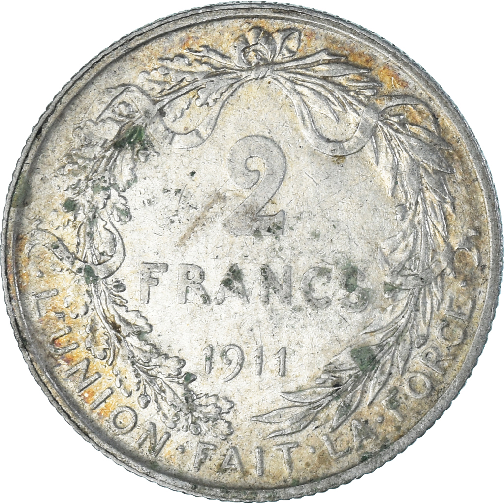 Coin, Belgium, 2 Francs, 2 Frank, 1911, , Silver, KM:74