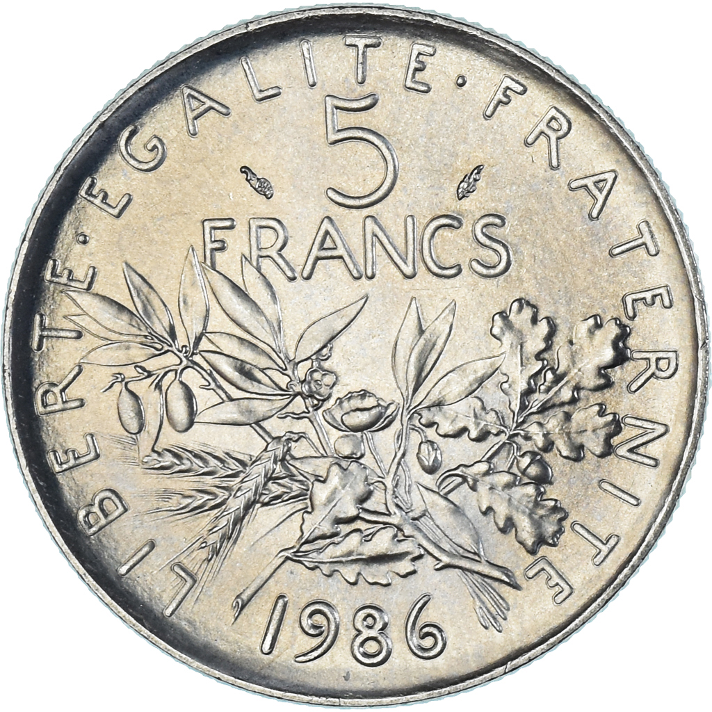 Coin, France, Semeuse, 5 Francs, 1986, Paris, , Nickel Clad Copper-Nickel