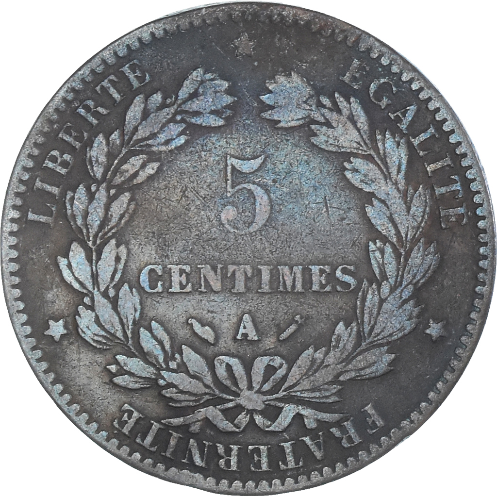 Coin, France, Cérès, 5 Centimes, 1882, Paris, VF, Bronze, KM:821.1