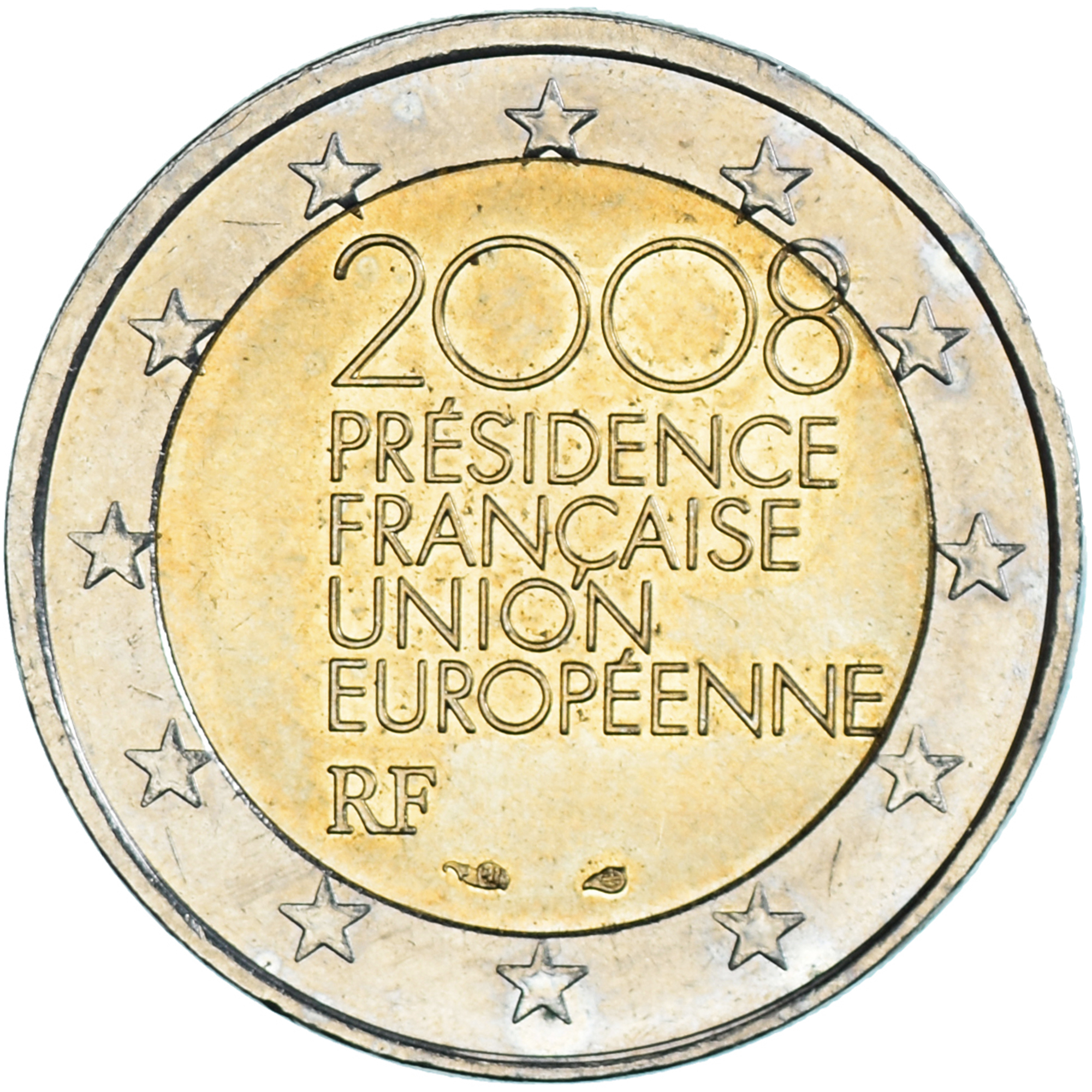 France, 2 Euro, 2008, Paris, Présidence de l'Union Européenne, SUP+
