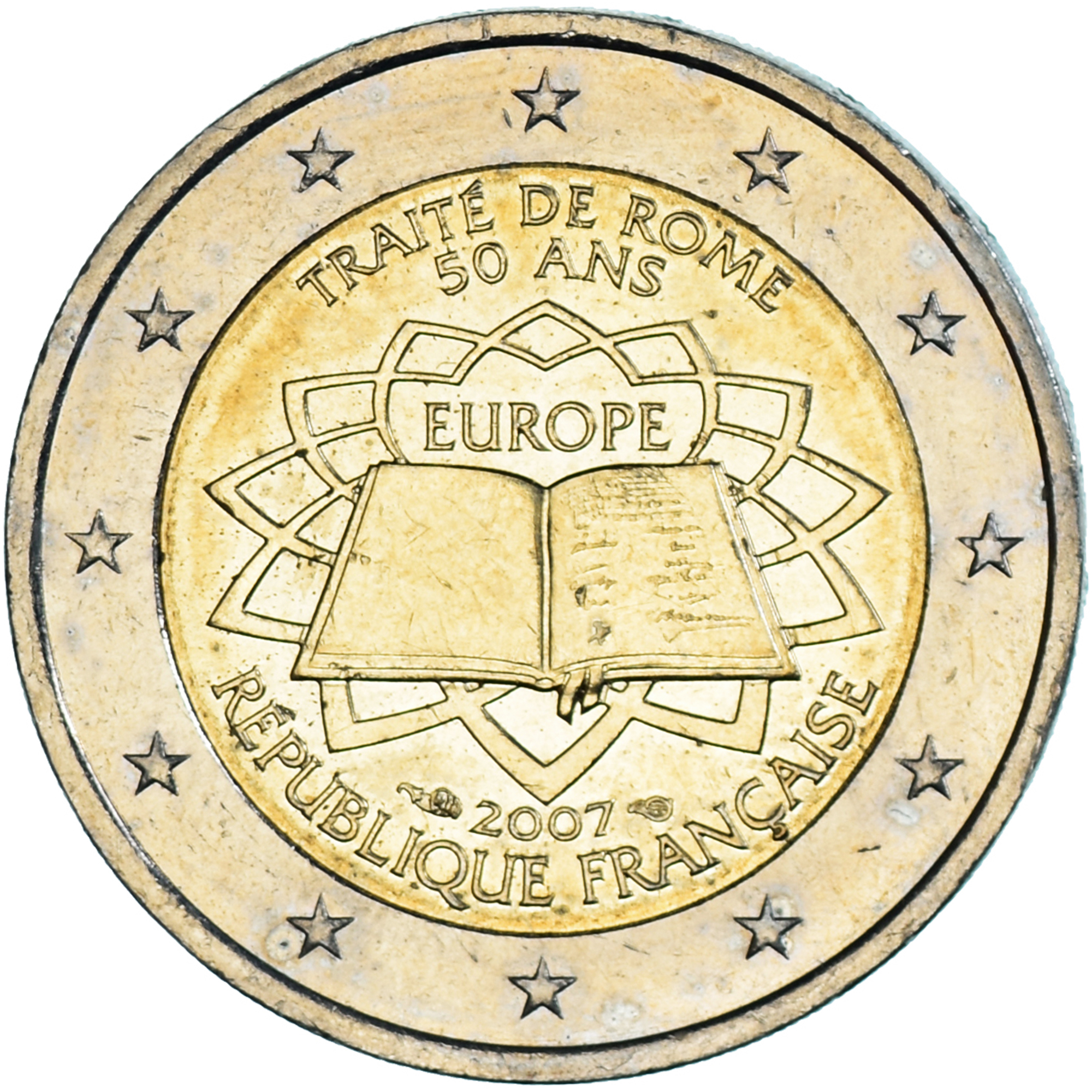 Pièce Belgique 2 Euros Commémo 2007 - Traité De Rome