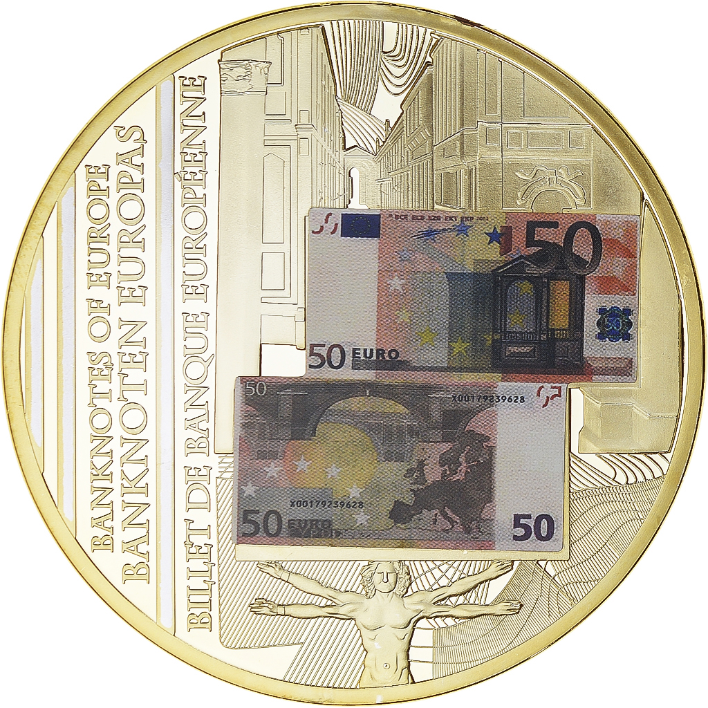 France, Medal, Billet de Banque Européenne, 50 euros, 2011, , Copper