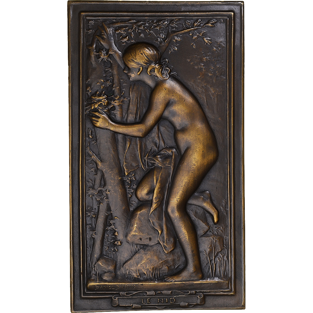 France, Medal, Le Nid, Arts & Culture, Dupuis.D, Art nouveau, MS, Bronze