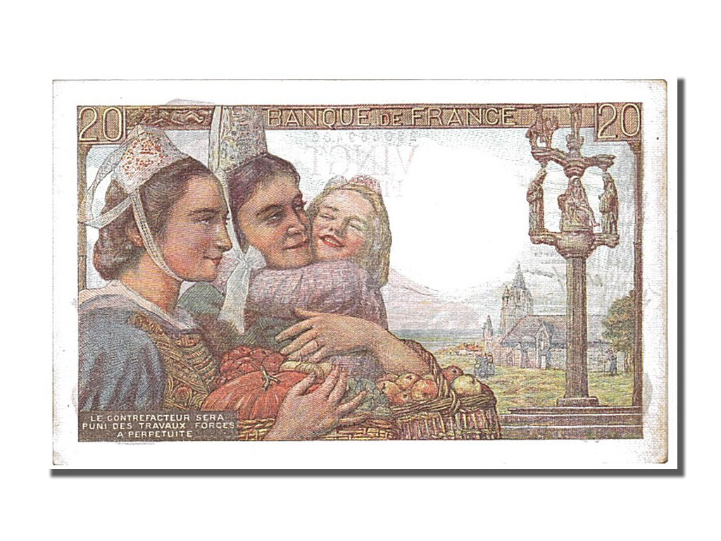 Banknote, France, 20 Francs, 20 F 1942-1950 ''Pêcheur'', 1943, 1943-10-07