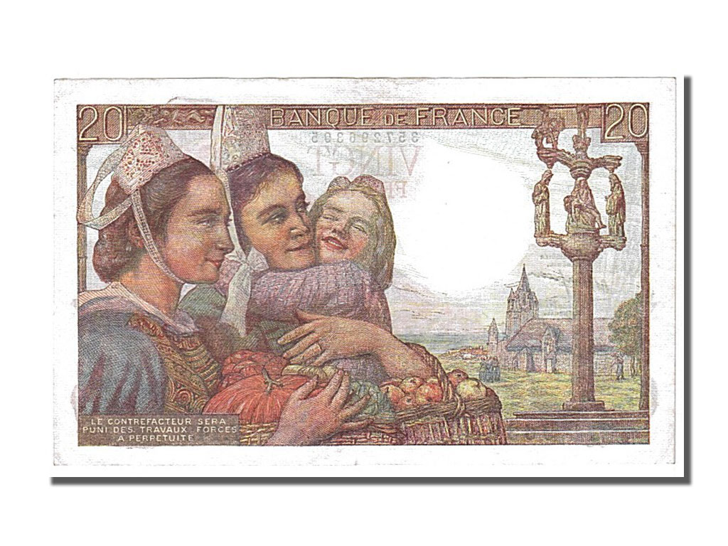 Banknote, France, 20 Francs, 20 F 1942-1950 ''Pêcheur'', 1945, 1945-07-05