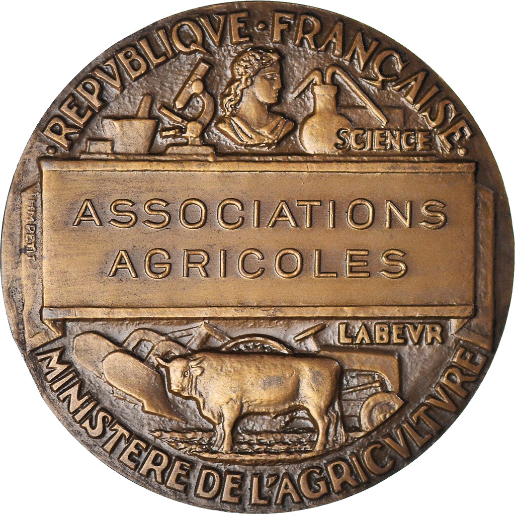 France, Medal, Ministère de l'Agriculture, Associations Agricoles, Petit