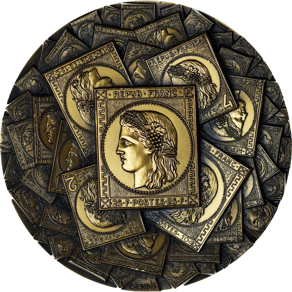 France, Medal, Médaille de Table Calendrier, Timbres Poste, 1999, Gendis