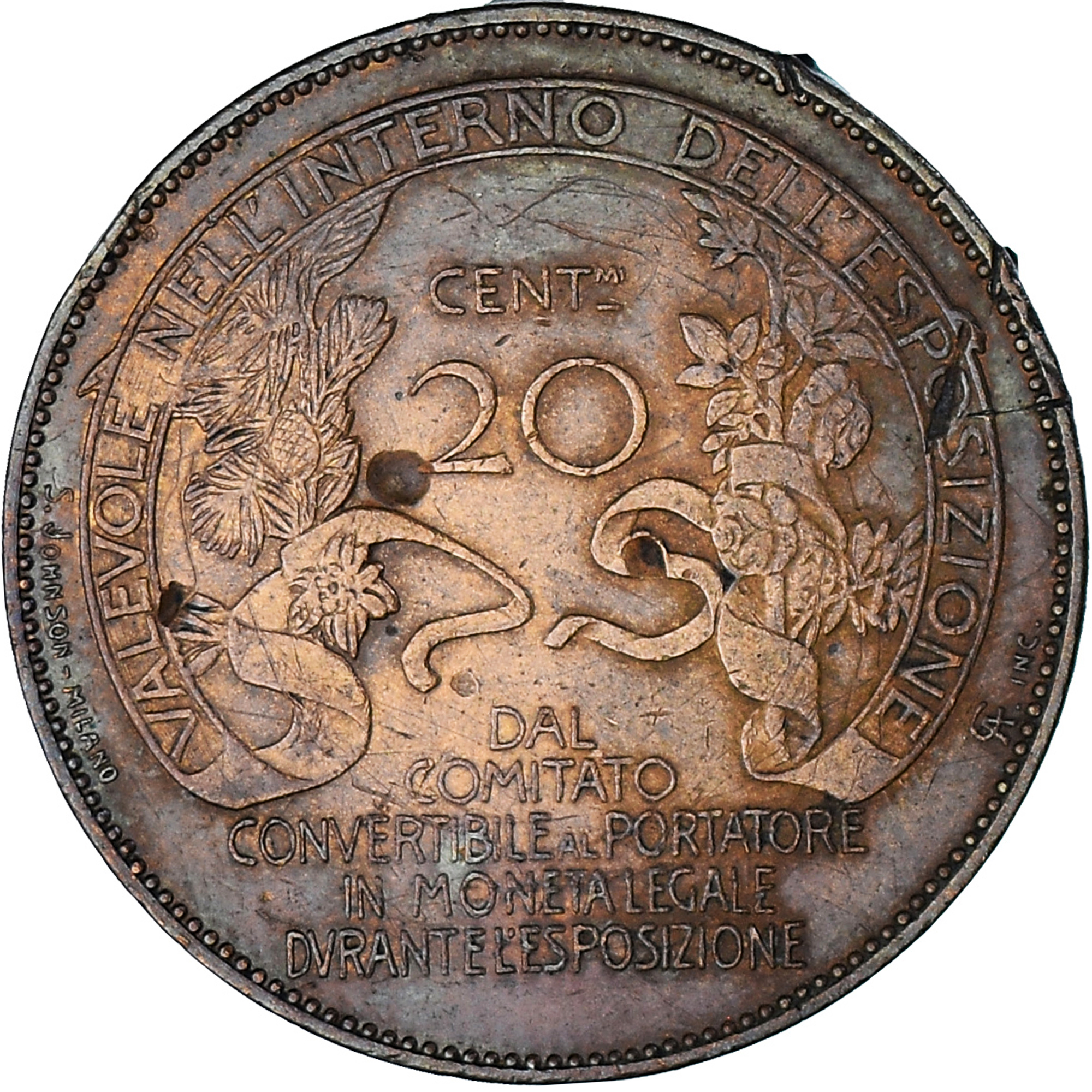 Italy, 20 Centesimi, 1906, , Bronze