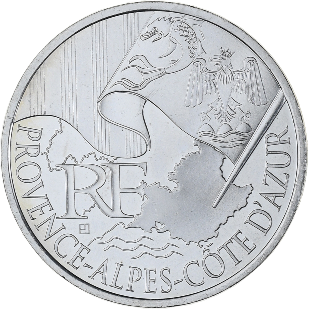 France, 10 Euro, Euros des régions, 2010, Paris, Provence Alpes Côte d'Azur
