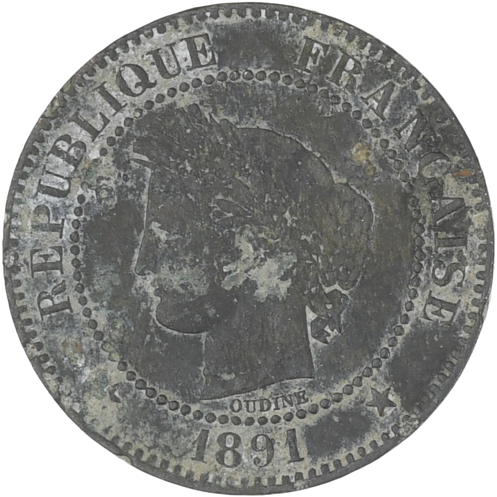 Coin, France, Cérès, 2 Centimes, 1891, Paris, , Bronze, KM:827.1