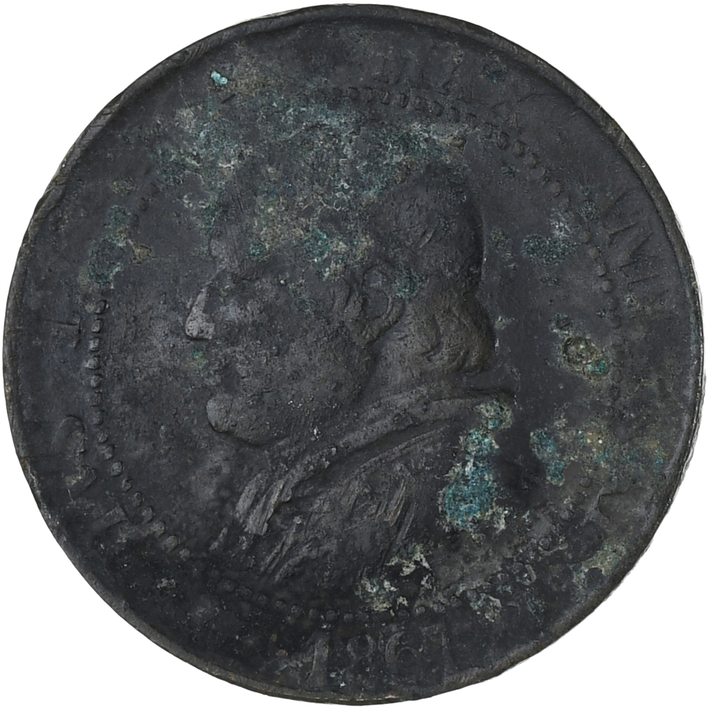 Coin, ITALIAN STATES, PAPAL STATES, Pius IX, Soldo, 5 Centesimi, 1867, 