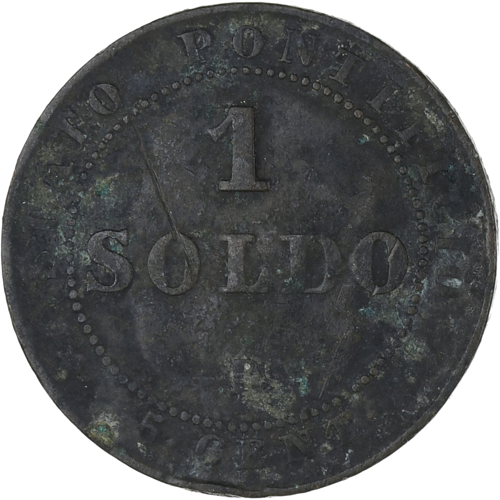 Coin, ITALIAN STATES, PAPAL STATES, Pius IX, Soldo, 5 Centesimi, 1867, 