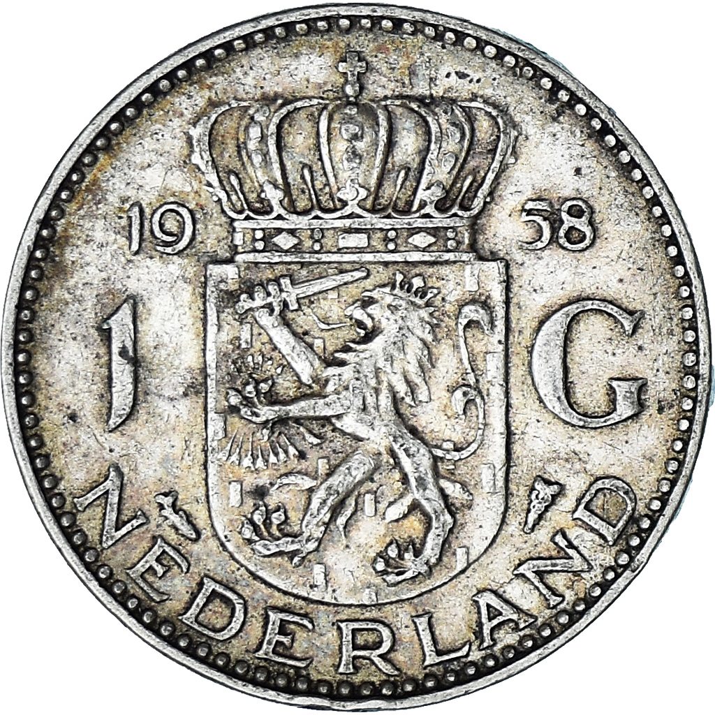 Coin, Netherlands, Juliana, Gulden, 1958, , Silver, KM:184