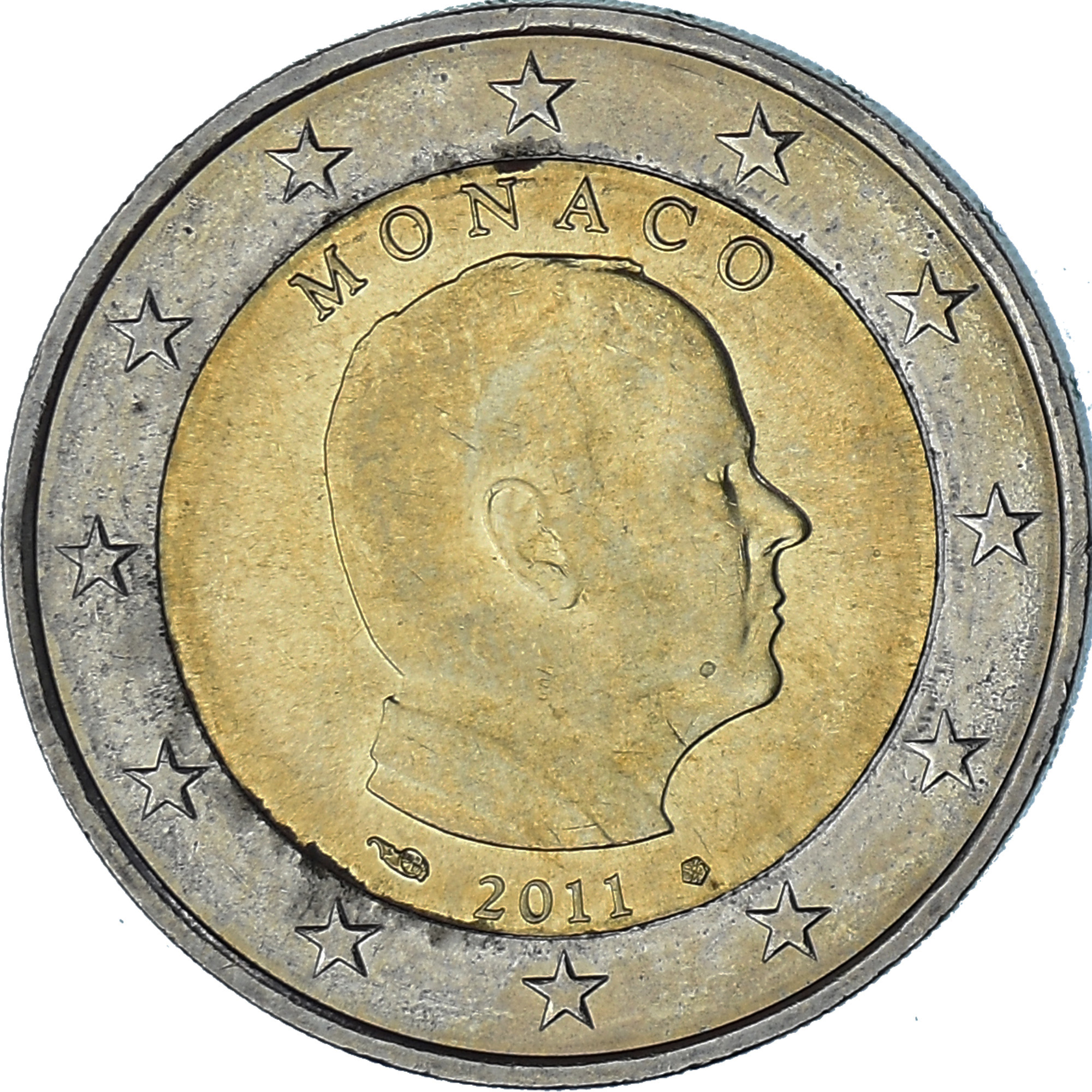 Monaco, Albert II, 2 Euro, 2011, Paris, SS, Bi-Metallic, KM:195