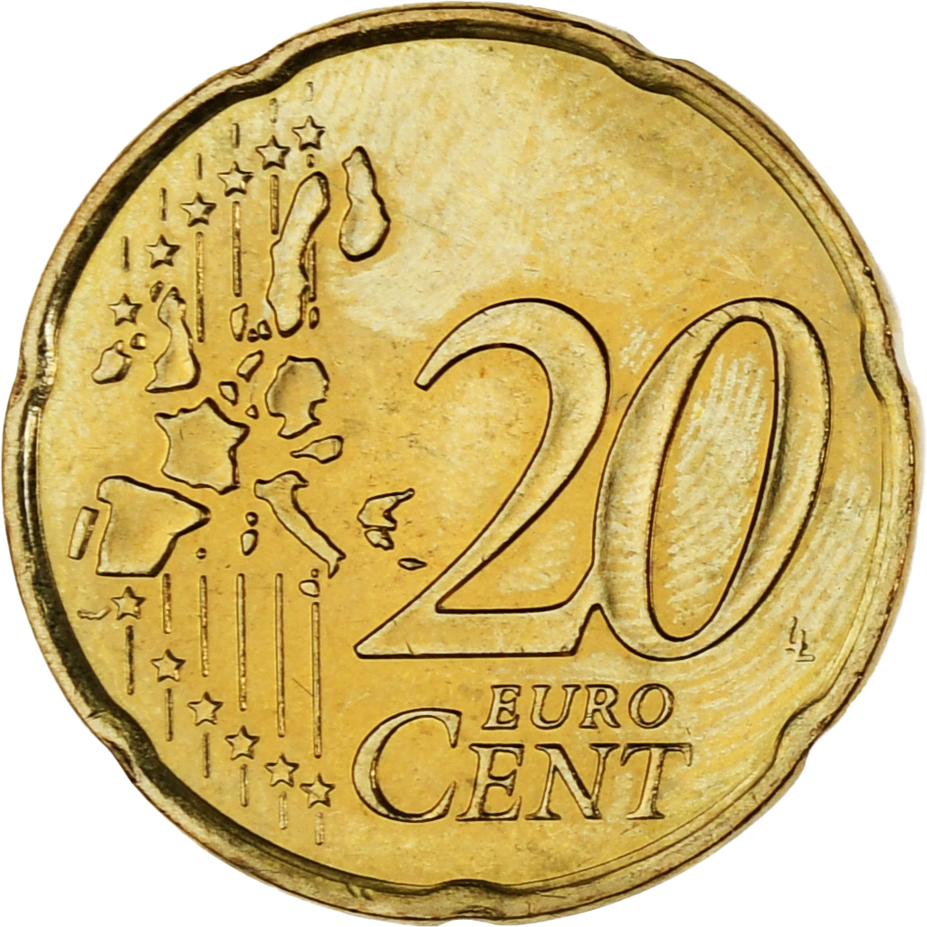 Monaco, Rainier III, 20 Euro Cent, 2001, Paris, UNZ, Messing, Gadoury:MC176