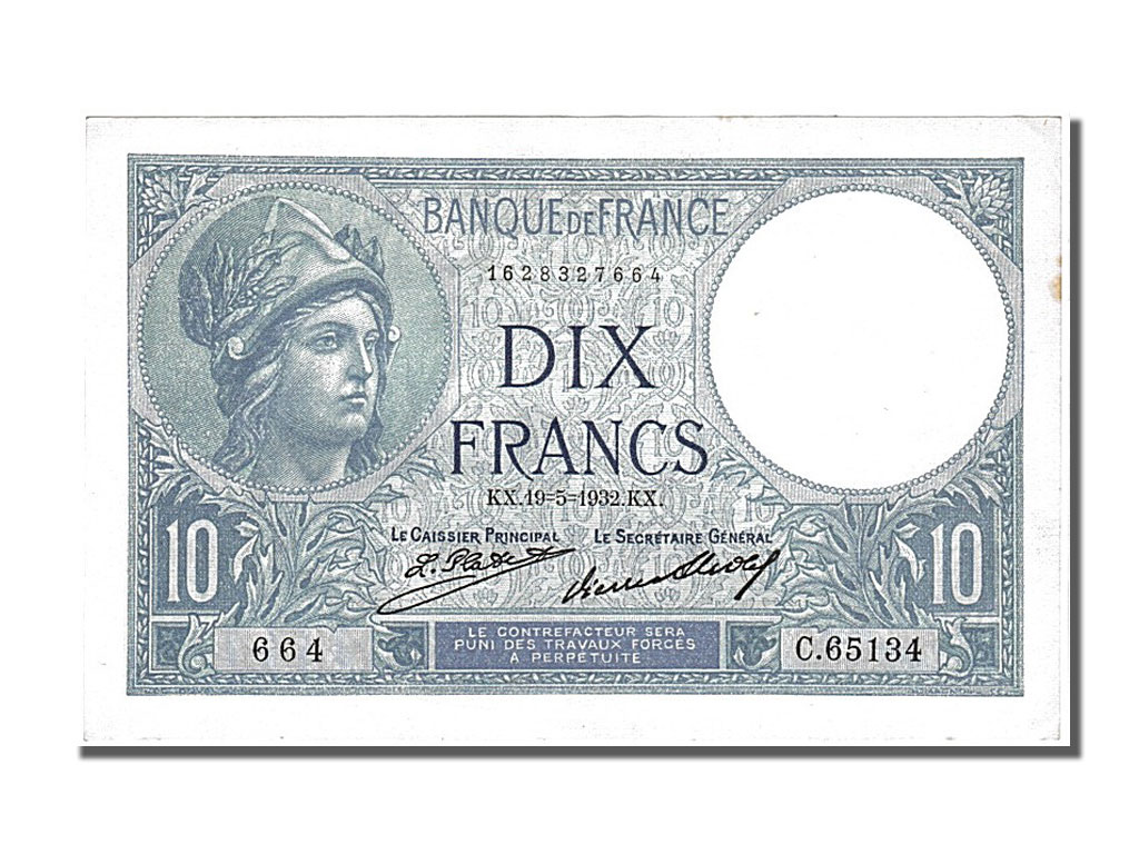 Banknote, France, 10 Francs, 10 F 1916-1942 ''Minerve'', 1932, 1932-05-19
