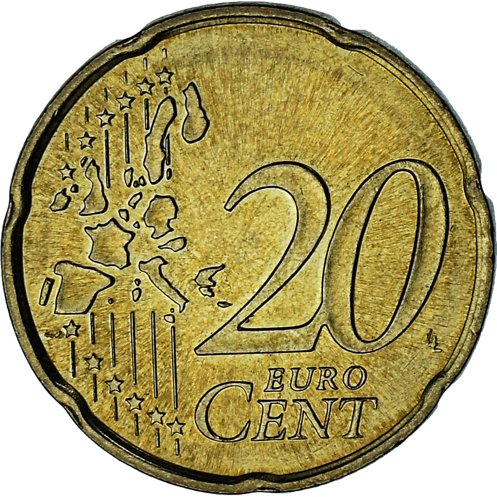 Monaco, Rainier III, 20 Euro Cent, 2002, Paris, AU(50-53), Brass, Gadoury:MC176