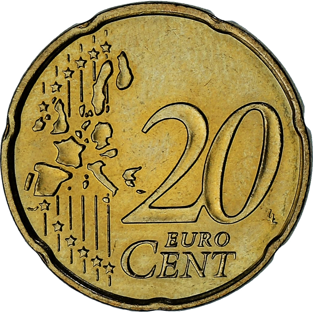 Monaco, Rainier III, 20 Euro Cent, 2001, Paris, VZ, Messing, Gadoury:MC176