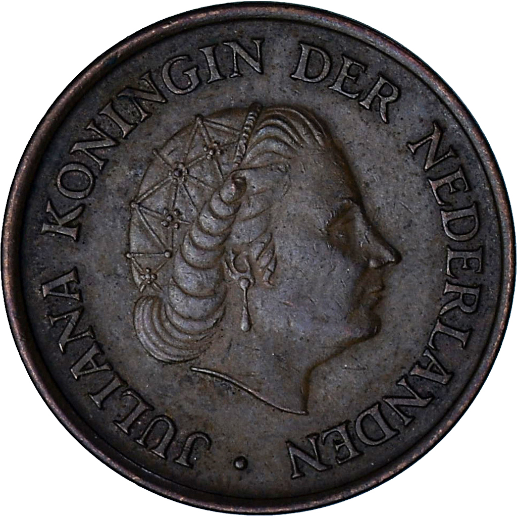 Netherlands, Juliana, 5 Cents, 1965, Bronze, , KM:181