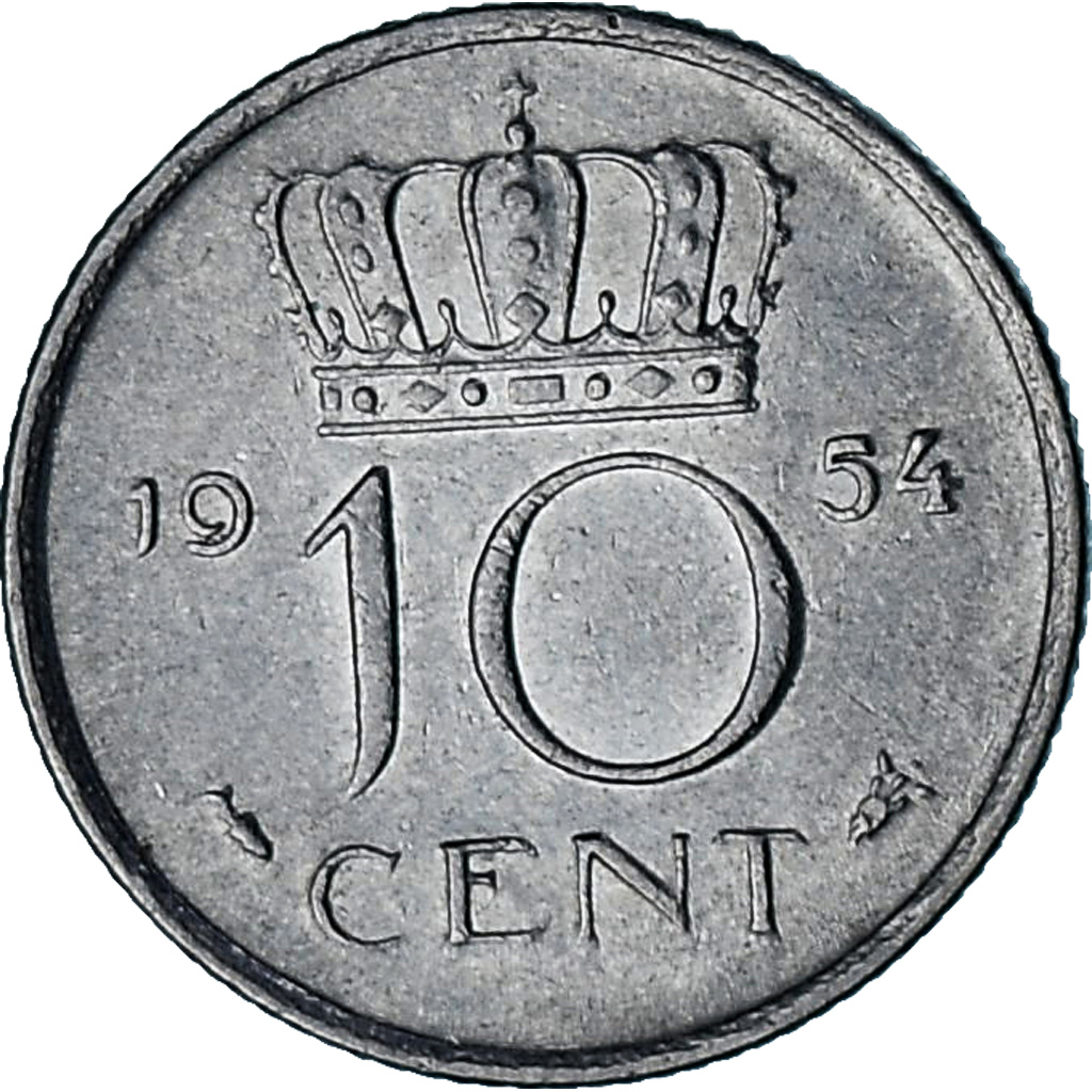 Netherlands, Juliana, 10 Cents, 1954, Nickel, , KM:182