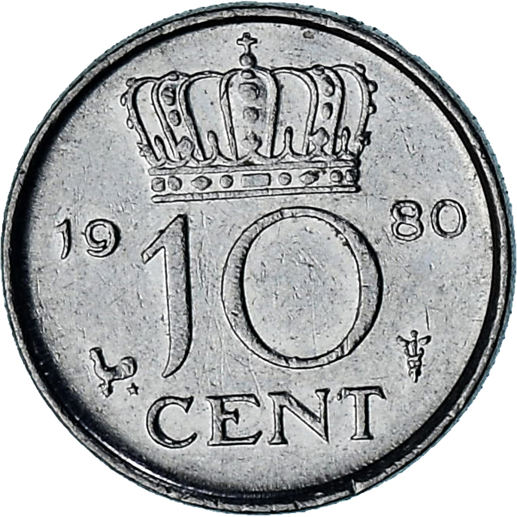 Netherlands, Juliana, 10 Cents, 1980, Nickel, , KM:182