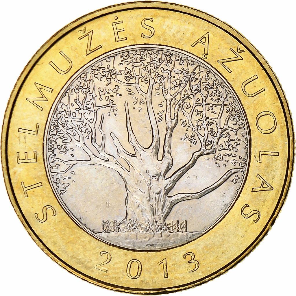 Lithuania, 2 Litai, 2013, Chêne de Stelmužė, Bi-Metallic, , KM:112