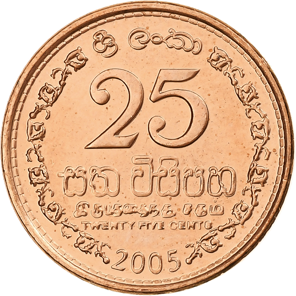 Sri Lanka, 25 Cents, 2005, Copper Plated Steel, , KM:141.2b