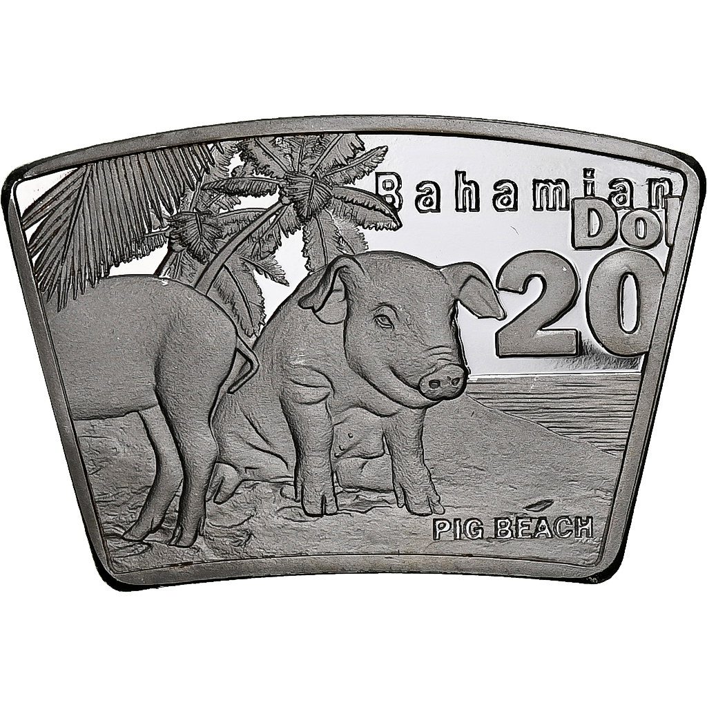 Bahamas, 20 Dollars, 2023, Fantasy coinage, Silver plated copper-nickel, 